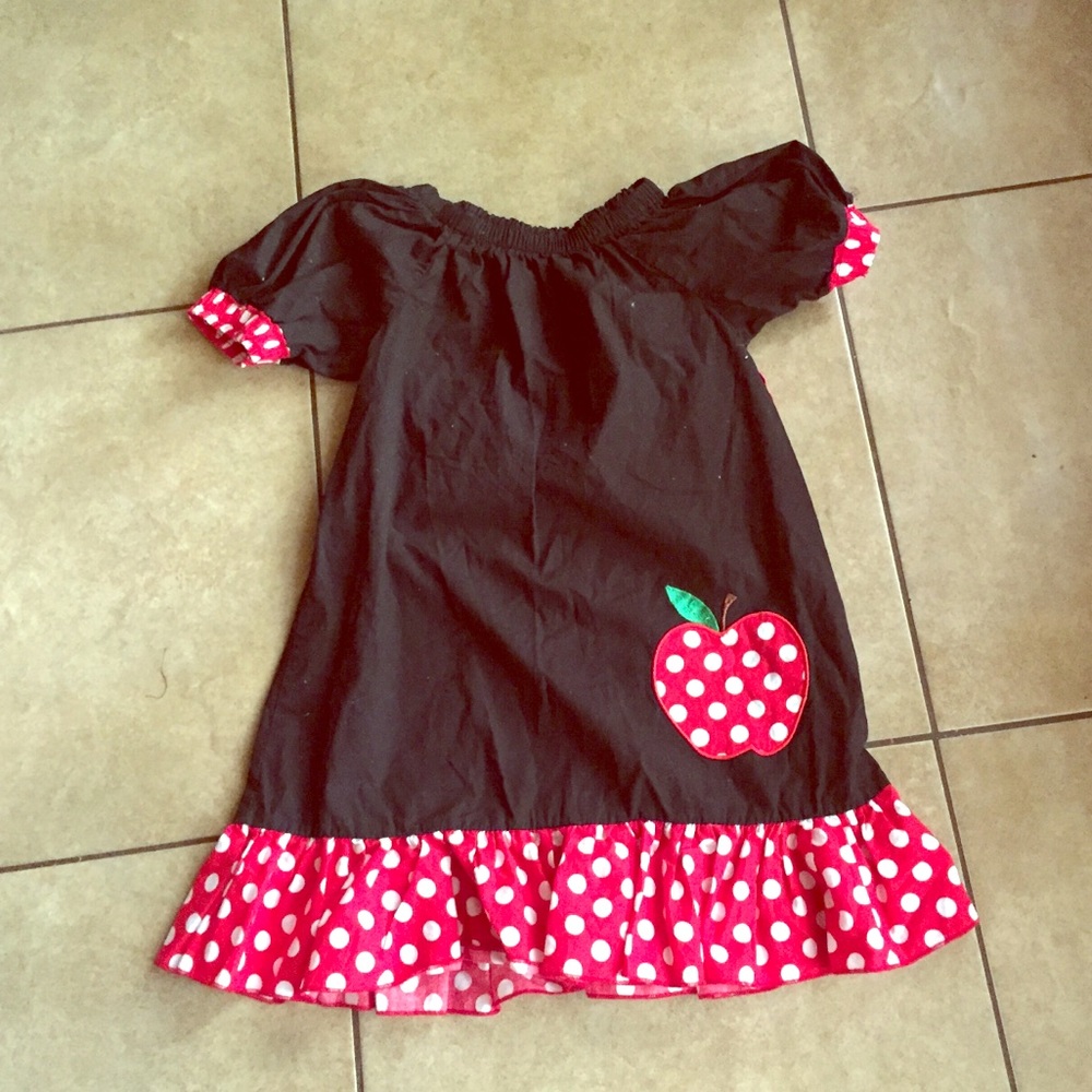 Apple Poka dot ruffle dress